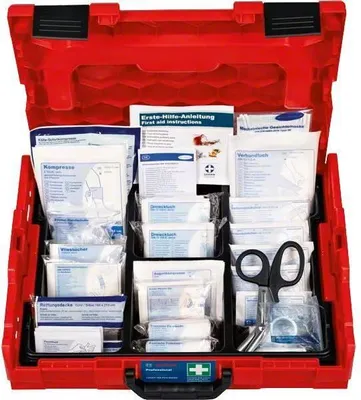 Zdjęcie produktu dla Apteczka pierwszej pomocy Bosch Professional, L-BOXX 102, Zgodna z DIN 13157, Do warsztatów i na budowy
