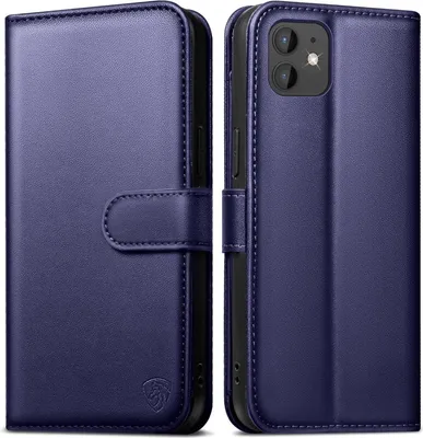 Obrázok produktu pre EASDNB Puzdro na mobilný telefón iPhone 11 Flip Cover Armour Protection Glass RFID Blue