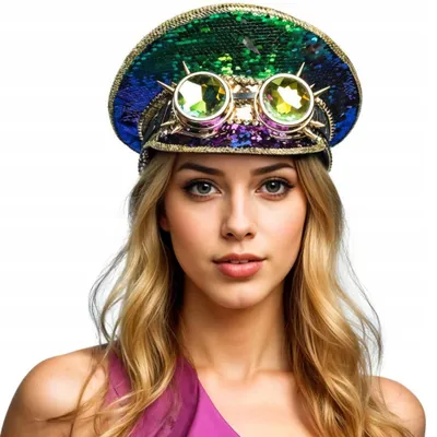 Image de Casquette Boland holographique multicolore avec lunettes pour festival