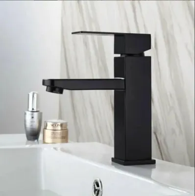 Produktbild von Wasserhahn Bad Armatur - Waschtischarmaturen Einhebelmischer für Badezimmer Waschtisch, Schwarz