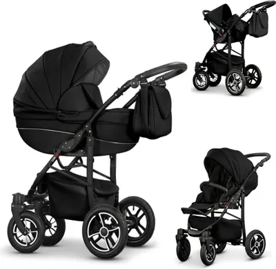 Produktbild von Kinderwagen-Set Craft Eco 4 in 1 in Schwarz - 16 Teile - in 16 Farben erhältlich