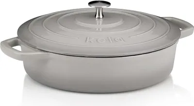 Obrázek produktu pro Kela Bräter Calido 28 cm Ø, 3,2 L, 3,2 l, Šedá, Litina, Smalt, 300 °C, 28 cm