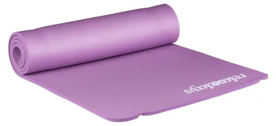 Produktbild von Relaxdays Yogamatte, 1 cm dick, für Pilates, Fitness, gelenkschonend, mit Tragegurt, Gymnastikmatte 60 x 180 cm, lila
