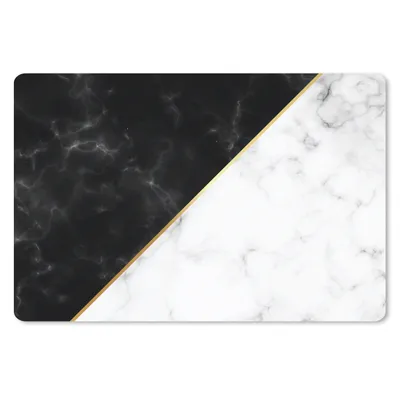 Produktbild von MuchoWow® Schreibtischunterlage Marmor - Weiß - Schwarz - Gold 60x40 cm - XXL Mauspad - Großes Mauspad