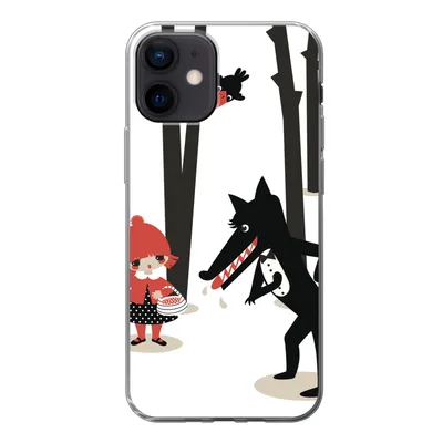 Produktbild von MuchoWow® Handyhülle Schutzhülle Hülle für iPhone 12 Rotkäppchen - Wolf - Wald Silikon Softcase Handy Hülle - Schutzhülle