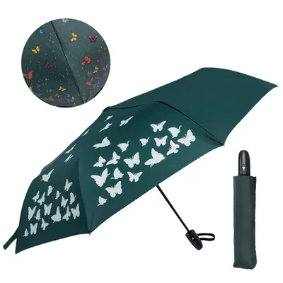 Produktbild von Taschenregenschirm Regenschirm, Umbrella Schirm mit Farbwechsel Regen Taschenschirm