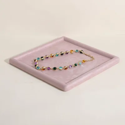 Productafbeelding van Velvet Jewelry Display Tray - Roze Klein