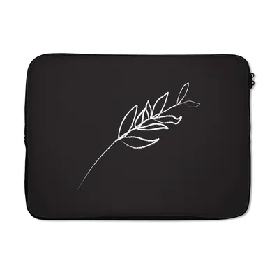 Produktbild von MuchoWow® Laptop Hülle 13 Zoll Linienkunst - Blätter - Minimalismus Laptoptasche - Laptophülle - Sleeve - Rundumschutz