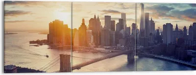 Produktbild von Bild auf Leinwand - Leinwandbild - New York Stadt - 150x50cm - Wand Bild - Wanddeko - Wandbilder - Leinwanddruck - Bilder - Kunstdruck - Wanddekoration - Leinwand bilder - Wandkunst - CA150x50-3733