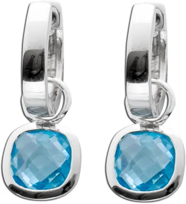 Produktbild von Blautopas Ohrringe Silber 925 wasserblaue Natur Edelsteine