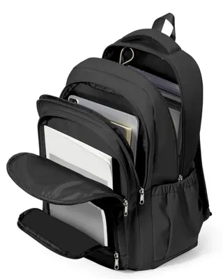 Productafbeelding van Rugzak voor scholieren, geschikt voor tieners, meisjes, jongens, dames en heren. Laptoprugzak, geschikt voor universiteit, waterdicht, zwart, 35 liter