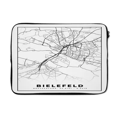 Produktbild von MuchoWow® Laptop Hülle 13 Zoll Karte - Bielefeld - Karte - Stadtplan Laptoptasche - Laptophülle - Sleeve - Rundumschutz