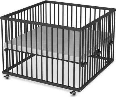 Produktbild von Laufgitter 100x100 cm mit Matratze - Black Edition -