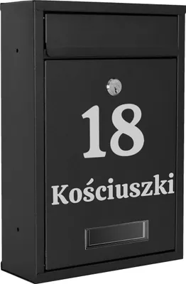 Obrázek produktu pro Dopisní Schránka Na Plot Černá S Adresou Čísla Domu