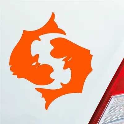 Produktbild von Auto Aufkleber Sternzeichen Fisch KFZ Roller 8,5x10 cm Orange Sticker Heckscheibenaufkleber