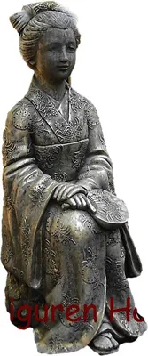 Produktbild von Schöne Geisha aus Steinguss perfekt für den Garten die Terrasse oder den Teich ist Frostfest Witterungsbeständig und Neu 60cm H, SU-221