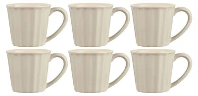 Produktbild von 6er SET Tassen Becher MYNTE Butter Cream für 250ml cremeweiß Steingut Ib Laursen