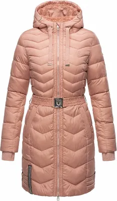 Produktbild von Navahoo Damen Winter Stepp Parka Jacke mit Kapuze und Teddyfell ALPENVEILCHEN Rose Gr. 40 - L
