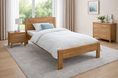 Produktbild von Komfortbett Kernbuche 100/200 Einzelbett Liegehöhe verstellbar #3671