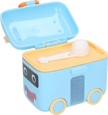 Produktbild von Baby-Reise-Milchpulverbox, sichere Versiegelung, feuchtigkeitsbeständig, tragbarer Aufbewahrungsspender mit Griff, Blau
