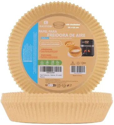 Obrázek produktu pro Příslušenství do horkovzdušné fritézy, kulaté, 100 kusů, 16–20 cm, jednorázový papír na pečení, bez BPA, pomůcka pro smažení bez tuku, 2–8 litrů