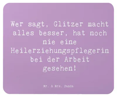 Produktbild von Mr. & Mrs. Panda Mouse Pad Spruch Heilerziehungspflegerin Glanz - Lavendeltraum - Geschenk, Heldinnen des Alltags, Berufspassion, Mauspad, Wunder, pc mousepad, laptop