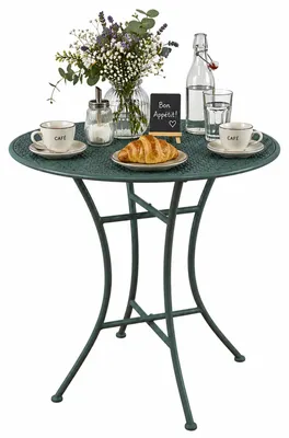 Produktbild von Gartentisch Ivo, Rund, Metall, Blau, Ø 55 cm, 68 cm hoch, platzsparend