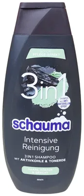 Produktbild von Schauma Intensive Reinigung 3in1 Shampoo Aktivkohle Tonerde antibakteriell 400ml