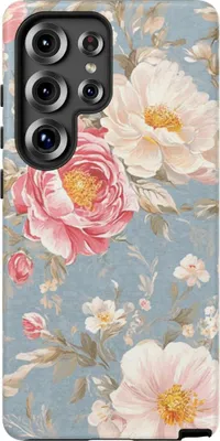 Produktbild von Romantisches Blumenmuster in Rosa und Weiß – Hülle Kompatibel mit Samsung Galaxy S25 Ultra