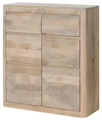Produktbild von MASSIVMOEBEL24 Kommode Mango 100x37x111 weiß lackiert TORONTO #338