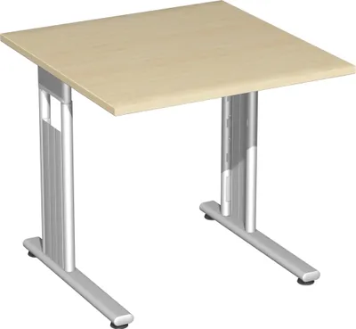 Produktbild von Geramöbel Schreibtisch feste Höhe, 800x800x720, Ahorn/Silber, S-618101-AS