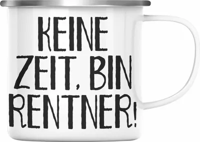 Produktbild von Trendation - Rentner Emaille Tasse Geschenk Ruhestand Frau Mann Renteneintritt Geschenke für Männer Frauen Lustig Rentnerin Pensionierung Kollegin (Silber)
