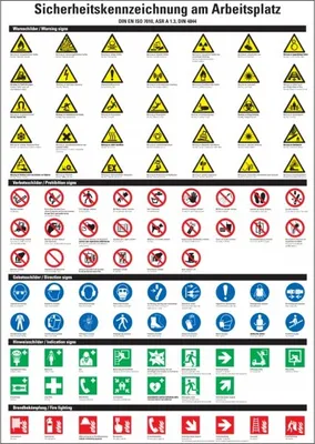 Produktbild von Dreifke® Schild I Aushang Sicherheitskennz.am Arbeitsplatz, deutsch/englisch,...