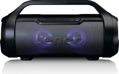 Immagine prodotto di Lenco SPR-070BK - Altoparlante Bluetooth® a prova di schizzi con radio FM, USB e SD, luci per feste - Nero