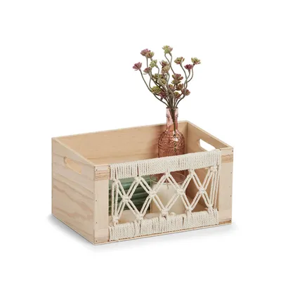 Obrázek produktu pro Dřevěná krabice s prolamovaným čelem BOHO, 30 x 20 x 16 cm
