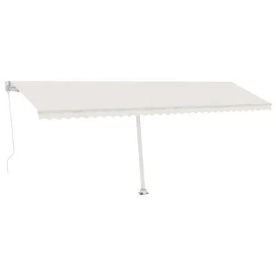 Imagen del producto de Toldo manual con luz LED, dimensiones 600 x 350 cm, color crema