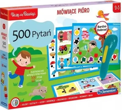 Zdjęcie produktu dla Clementoni Mówiące Pióro – Interaktywna zabawa w naukę dla dzieci z 500 pytaniami!