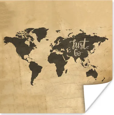 Produktbild von MuchoWow® Poster Weltkarte - Reisen - Vintage 75x75 cm - Wand Dekoration