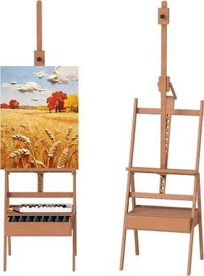 Imagen del producto de Atelier con estructura en H, caballete con cajón, con altura ajustable