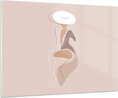 Produktbild von Bilder auf glas - Einteilig - Buntstift Frau Hut - 100x70cm - Glasbilder - Wandbilder - Bilder - zum Aufhängen bereit - Wanddekoration aus Glas - Glas Bilder - Wandbild auf Glas - GAA100x70-4773