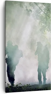 Produktbild von Bild auf Leinwand - Leinwandbild - Soldat Gewehr - 45x80cm - Wand Bild - Wanddeko - Wandbilder - Leinwanddruck - Bilder - Kunstdruck - Wanddekoration - Leinwand bilder - Wandkunst - PA45x80-3976