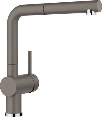 A modern kitchen faucet with a pull-out spray.