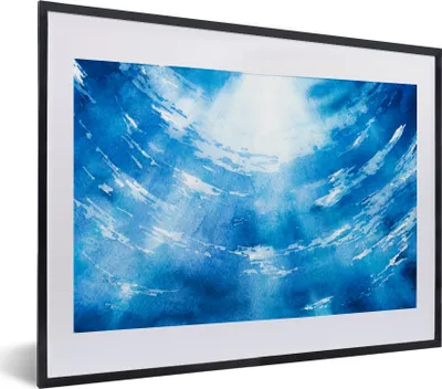 Produktbild von MuchoWow® MuchoWow® Gerahmtes Poster Wasser - Meer - Sonne 40x30 cm - Poster mit zchwarzem Bilderrahmen - Bilderrahmen - Poster im Rahmen