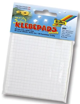 Produktbild von 10x FOLIA 23055 3D-Klebepads 5 x 5 mm weiß sortiert