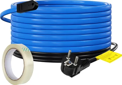Image de Câble chauffant Ikodm, 4 mètres, 68W, avec thermostat automatique, indice de protection IP68, câble de protection contre le gel, pour chauffage de tuyaux, idéal pour les canalisations d'eau, inclut 10 mètres de ruban