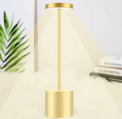 Produktbild von Nachttischlampen, Tischlampe, Stufenlos Dimmbar LED Tischleuchte, Metall Nachttischlampe, AKKU Schreibtischlampe, 3 Lichtfarben, Touch-Funktion, für Außen/Innen/Esstisch/Balkon/Bar/Terrasse