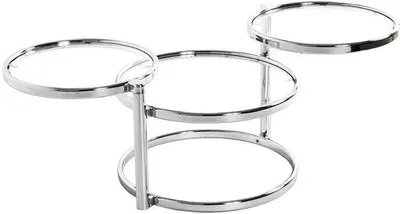 Produktbild von Moderner einsetzbarer Wohnzimmertisch aus Metall mit Sicherheitsglaskörper für ein elegantes Ambiente