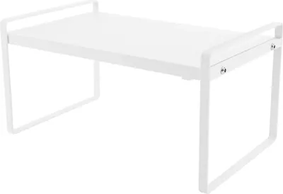 Immagine prodotto di Ripiano estensibile per armadio - Ripiano per armadio - Regolabile 34-63 cm - Dimensioni 22×18 cm - Portata 10 kg - Ferro 0,8 mm - Montaggio facile - Bianco