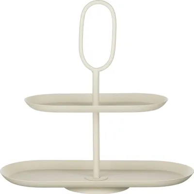 Image de Étagère Rama de Mica Decorations – Étagère pour servir et présenter – Peut également être e comme plateau de service ou plateau à gâteaux – Organisateur de cuisine pratique en fer – L38 x l17 x H37 cm – Crème