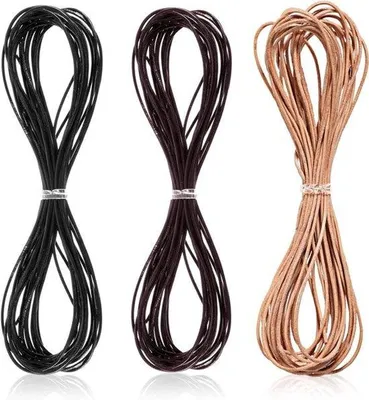 Immagine prodotto di Nastro in pelle, 3 rotoli da 5 m x 1 mm, pelle naturale, artigianale, classico
